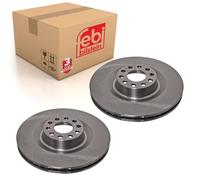 Pair of Front Brake Disc Fits Audi A8 quattro S8 4D OE 4D0615301B Febi 44051