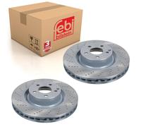 Pair of Front Brake Disc Fits Mercedes Benz C-Class Model 204 E-Class Febi 44007
