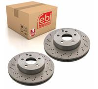 Pair of Front Brake Disc Fits Mercedes Benz C-Class Model 204 Febi 30552