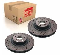Pair of Front Brake Disc Fits Mercedes Benz CL Model 215 S-Class 220 Febi 44145