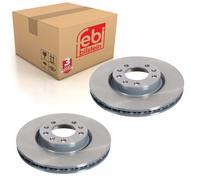 Pair of Front Brake Disc Fits Peugeot 308 OE 9803918180 Febi 105715