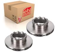 Pair of Front Brake Disc Fits Sauer Achsen OE 4079001701 Febi 101288