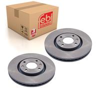 Pair of Front Brake Disc Fits Vauxhall Peugeot 1007 206 207 3008 307 Febi 21121