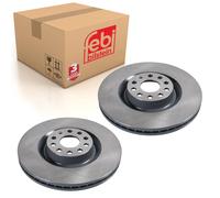 Pair of Front Brake Disc Fits Volkswagen Eos Golf 4motion 6 Passat CC Febi 34254