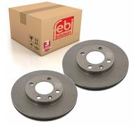 Pair of Front Brake Disc Fits Volkswagen Golf 1 17 Cabrio 2 19 1G syn Febi 08557