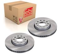 Pair of Front Brake Disc Fits Volkswagen Passat 4motion syncro Skoda Febi 28505