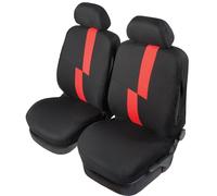 Pair Of Front Car Seat Covers Flash Red Universal Elastic START