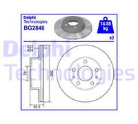 PAIR OF GENUINE DELPHI OEM SPEC BRAKE DISCS BG2846