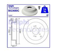 PAIR OF GENUINE DELPHI OEM SPEC BRAKE DISCS BG3680C