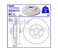 PAIR OF GENUINE DELPHI OEM SPEC BRAKE DISCS BG4817C