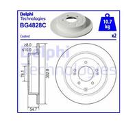 PAIR OF GENUINE DELPHI OEM SPEC BRAKE DISCS BG4828C