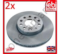 Pair of GENUINE Febi BRAKE DISCS For AUDI A3 SEAT LEON ALTEA TDi FSi FRONT 288mm