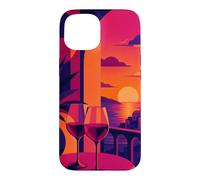 Pair Of Glasses On A Balcony At Sunset Case for iPhone 15