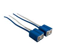 Pair of H7 Ceramic Headlight Fog Light Bulb Connector Holder Plugs