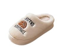 Pair of Halloween Cotton Slippers Women's Shoes Spring Winter Soft Slippers Plush Slippers Warm Indoor Slippers Plush Funny Print Winter Shoes House Slippers, White, 4 UK