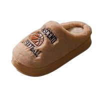Pair of Halloween Cotton Slippers Women's Shoes Spring Winter Soft Slippers Plush Slippers Warm Indoor Slippers Plush Funny Print Winter Shoes House Slippers, coffee, 4.5 UK