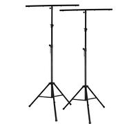 Pair of Heavy Duty Stage Lighting Stands Complete with T Bars 3.2M