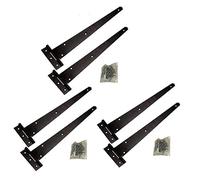 Pair of Heavy Duty Tee Hinge in Silver/Black 30cm (12") (3)