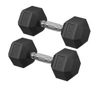 Pair of Hexagonal Dumbbells for Fitness Training, Black / 2 x 10 kg