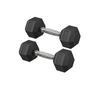Pair of Hexagonal Dumbbells for Fitness Training, Black / 2 x 5 kg