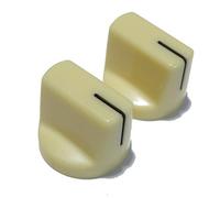 Pair of Ivory/Cream Superior Quality Guitar Knobs - pedal or amplifier 1510