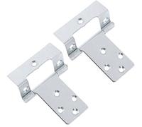Pair of Large 50mm Cranked Flush Hinges - Silver Cabinet/Cupboard/Door Fittings