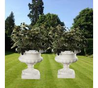 Pair Of Large Edwardian Stone Vases Without Handles