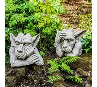 Pair of Large Gargoyle Heads Garden Statues GAR7a GAR7b 80KGS