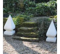 Pair Of Large Stone Cast Pyramid Finials