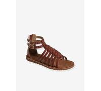 Pair of Leather-Look Gladiator Sandals for Children, Designed for Autonomy brown