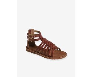 Pair of Leather-Look Gladiator Sandals for Children, Designed for Autonomy brown