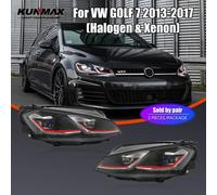 Pair Of LED Car Headlight Assembly For VW GOLF 7 2013-2017 Halogen Xenon GTI Front Head Lamp DRL Turning Signal Headlights Black Line LHD