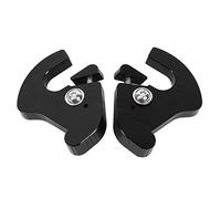 Pair of Left and Right Rotary Sissy Bar Luggage Rack Docking Latch Clip Kit, CNC Aluminum Detachable Luggage Rack Clip for Touring Motorcycles with Black and Chrome