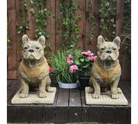 Pair of Life Size French Bulldog Statues