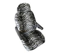 Pair of Luxury MOTORHOME Seat Covers in Faux Fur [CHOICE OF 10 FABRICS][GREY TIGER]