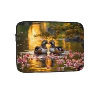Pair Of Mandarin Ducks Laptop Sleeve Case 13 Inch Suitable For Notebook Computer Tablet Traveling Carrying Simple Case