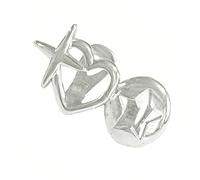 Pair of Matching Teeth Vintage Hollow Heart Design Galvanised Steel Teeth Jewellery for Event Everyday Punk Hip Hop Dental Grills, one size, As described, As described