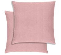 Pair of Matrix Blush Embossed Design Cushion Covers 43x43cm - Plain Textured Design with Piped Edge - Double-Sided, Zip Opening - Covers Only, No Inserts
