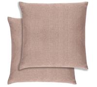 Pair of Matrix Latte Embossed Design Cushion Covers 43x43cm - Plain Textured Design with Piped Edge - Double-Sided, Zip Opening - Covers Only, No Inserts