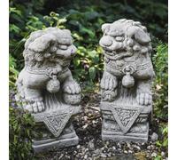 Pair Of Medium Chinese Foo Dogs Statues