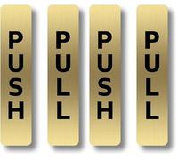 Pair of Metallic Push & Pull Adhesive Door Signs - Generic Door Sign for business, restaurants, bars, hotels, schools, cafe. Strong Adhesive Backing For A Strong Stick Push And Pull Signs. (Pack of 2)