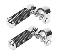 Pair of Motorcycle Foot Pegs Clamp Footrest Mount for 1in Engine Crash Bar Guard Fit for (Silver) Pedal and accessories