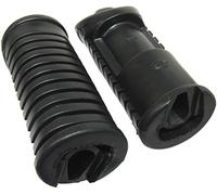 Pair of motorcycle footrest foot peg, front, rubber, compatible with/replacement for Honda CG125, CB100N 1995, 1996, 1997, 1998, 1999, 2000, 2001, 2002, 2003, 2004, 2005, 2006