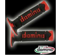 Pair of motorcycle grips off road cross Domino two-tone black red
