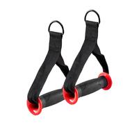 Pair of Non-Slip D Handles for Cable, Load Capacity 300kg, Comfortable Rubberized Grip + Resistance Band Grips, Cable Machine Attachments + for Pull Down Exercises, Chest Press and Home Gym
