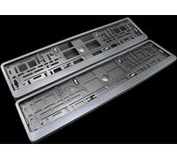 Pair Of Number Plate Holders - Carbon, Chrome - CAR, TRUCK, VAN, TRAILER (Carbon Effect)