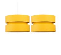 Pair of Ochre Layered Easy Fit Light Shades First Choice Lighting Yellow One Size