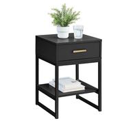 Pair Of One Drawer Bedside Tables - Luna Black Range Melody Maison Black One Size