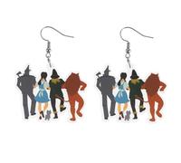 Pair of Oz Themed Dorothy Earrings, Yellow Brick Road, Wicked Style Earrings for Women. Emerald City, Red Slippers Fun Jewelry for Women