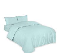 (Pair of Pillowcase, Duck Egg) Polycotton Plain Dyed Duvet/Quilt Cover with Pillowcases Nice & Bright Colours Anti Allergenic Bedding Set.